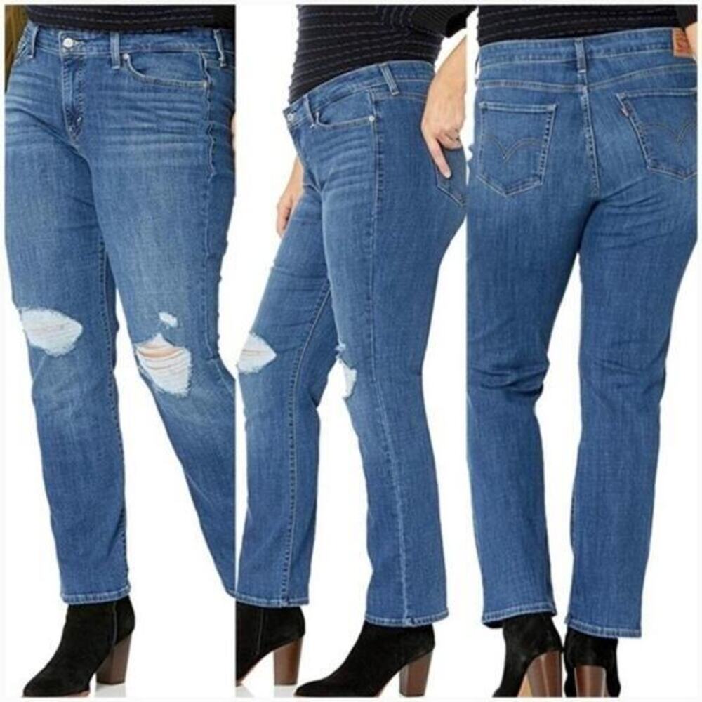 Levi's distressed 414 classic straight plus
